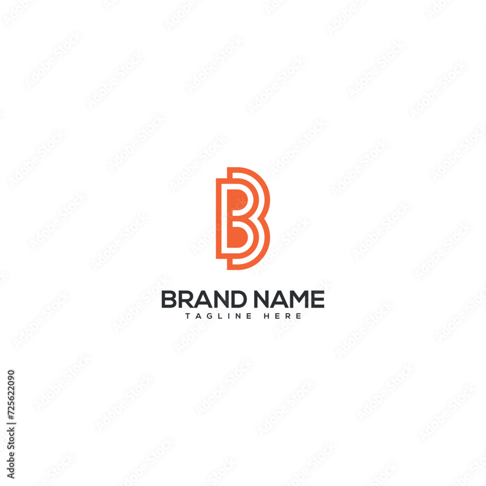 Minimal unique letter B BB monogram logo design template. Initials Business logo.