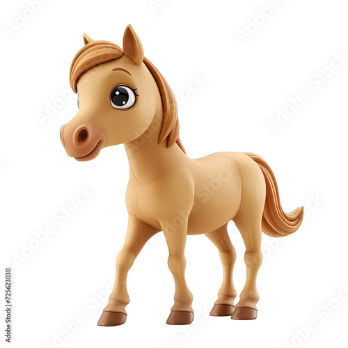 full body cute horse side view isolated