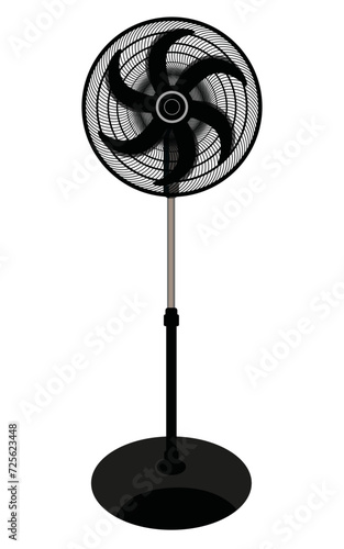 Ilustración de ventilador, ventilador de pie, ventilador con soporte, ventilador en vectores, silueta de ventilador
