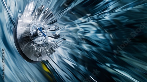 Dynamic blur of jet engine turbine illustrating speed and motion