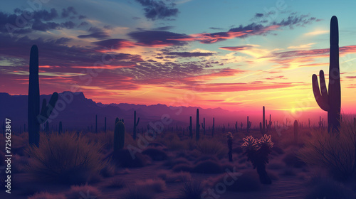 cactus at sunset