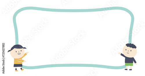 紹介する子供たちとフレーム