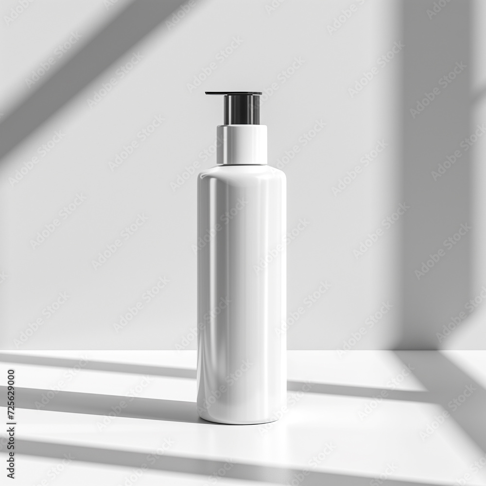 Blank white mockup of cosmetic spray on white background. Blank white mockup of cosmetic spray on white background.