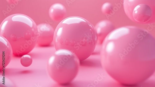 Pink balls on a pink background