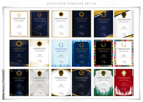 賞状セット20　certificate　ディプロマ　表彰状　フレームデザイン