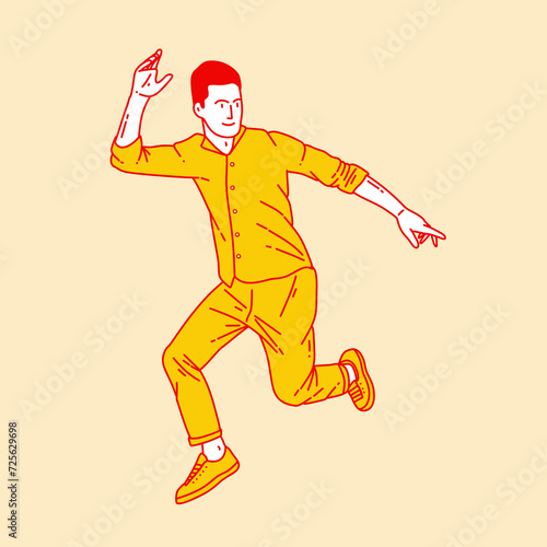 Simple cartoon illustration of people jumping 6