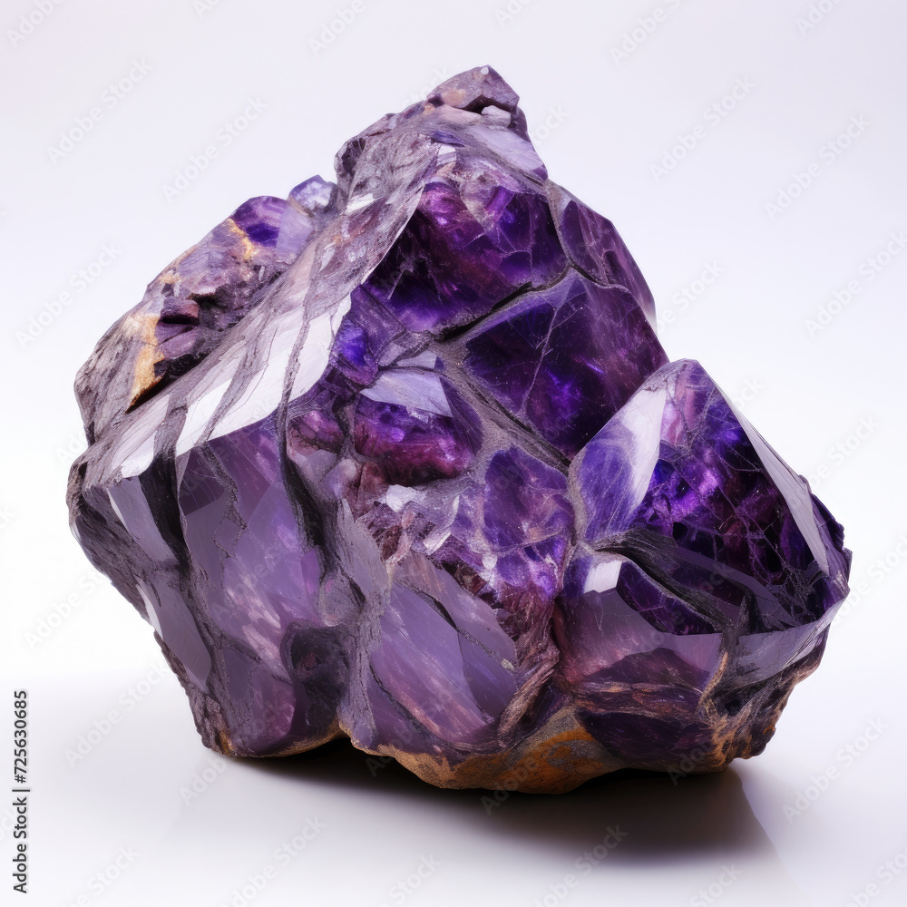 Bright purple Charoite crystal mineral gemstone isolated on white background Bright purple Charoite crystal mineral gemstone isolated on white background