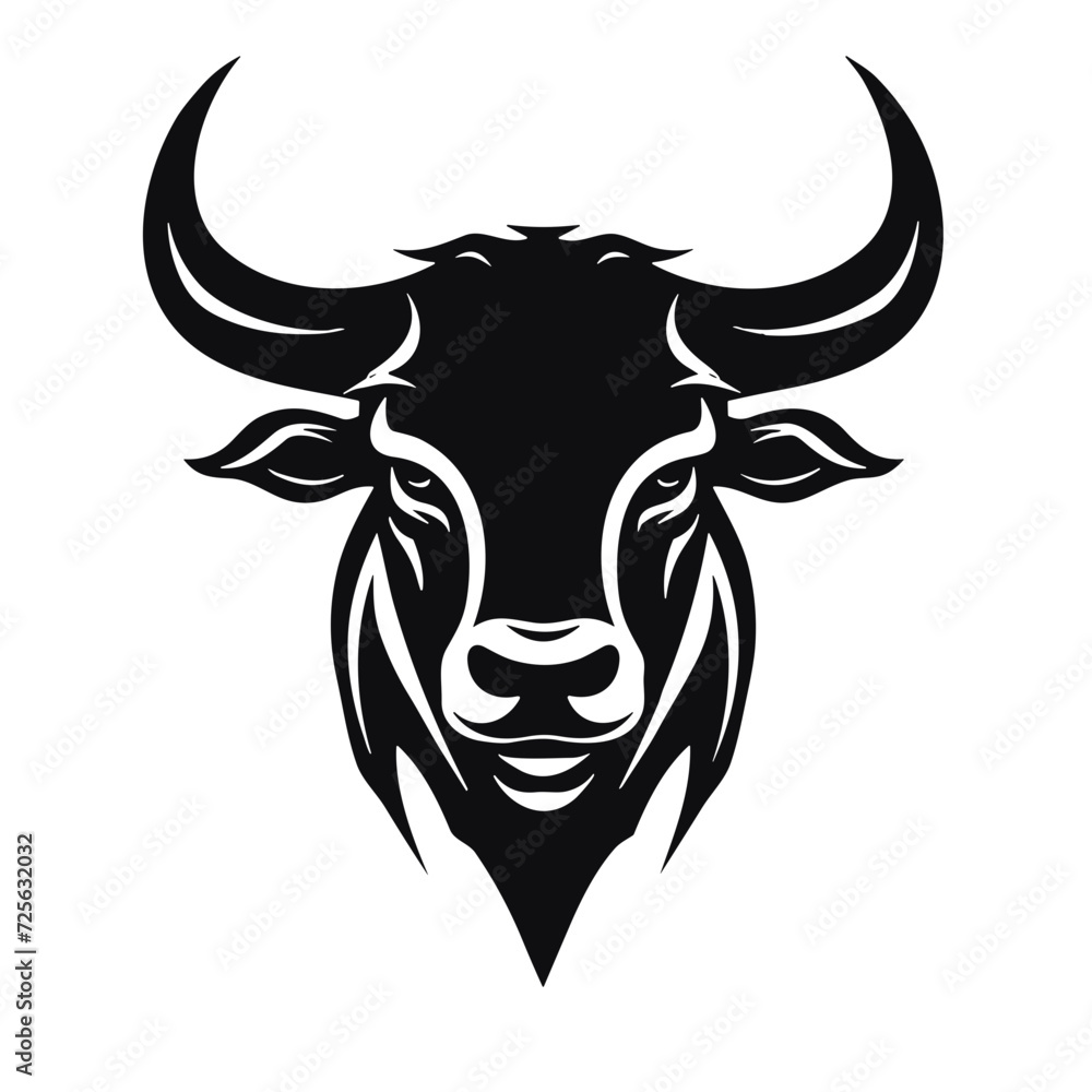 bull with horns vector isolated logo silhouette best for your t-shirt