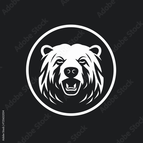 illustration of a bear head vector isolated logo silhouette best for your t-shirt