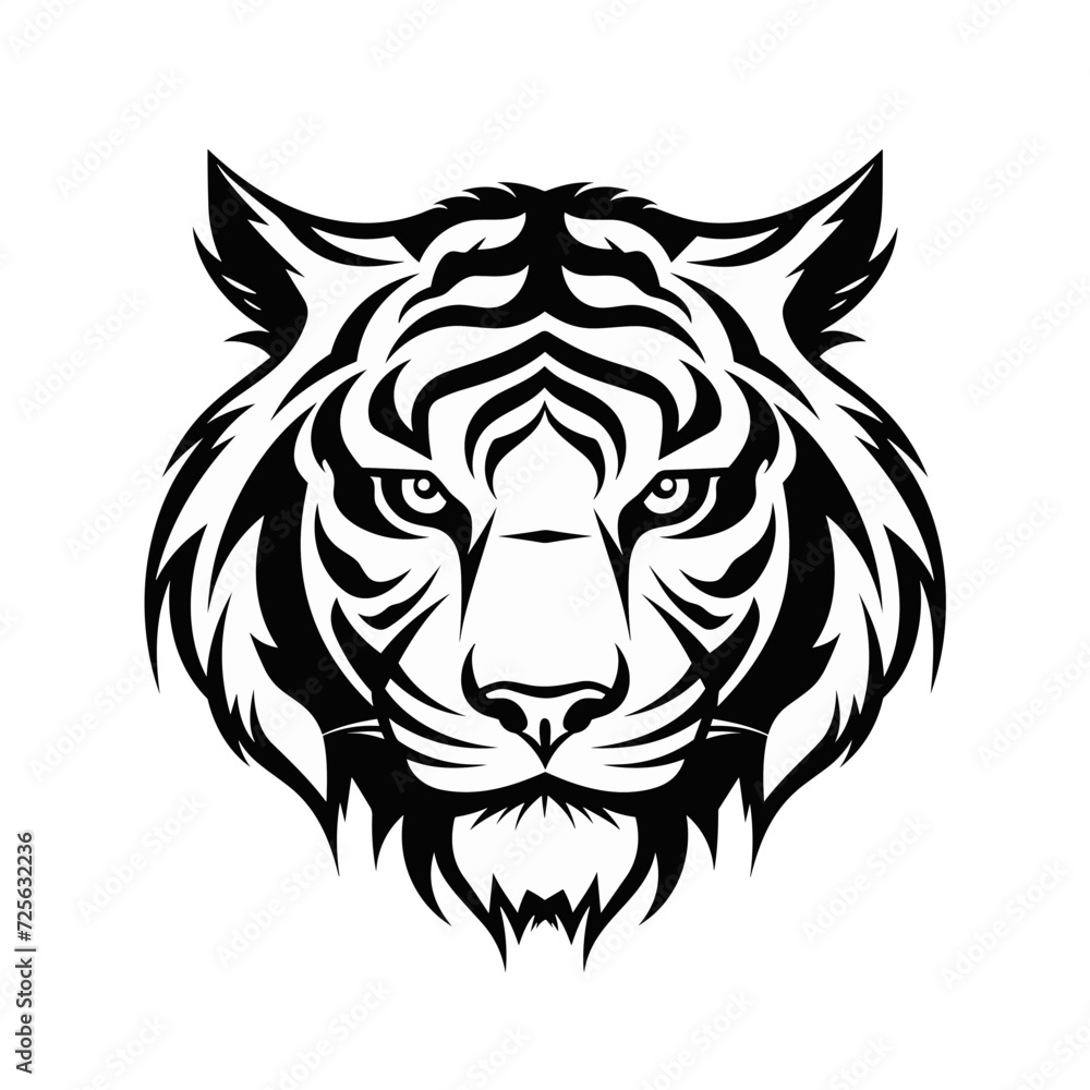 Fototapeta premium head of a tiger vector isolated logo silhouette best for your t-shirt