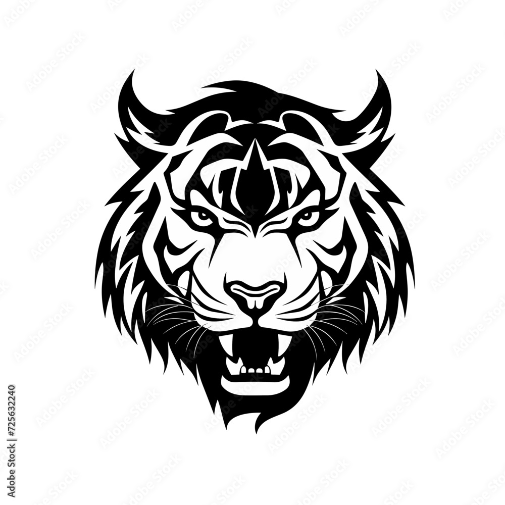 tiger head mascot vector isolated logo silhouette best for your t-shirt