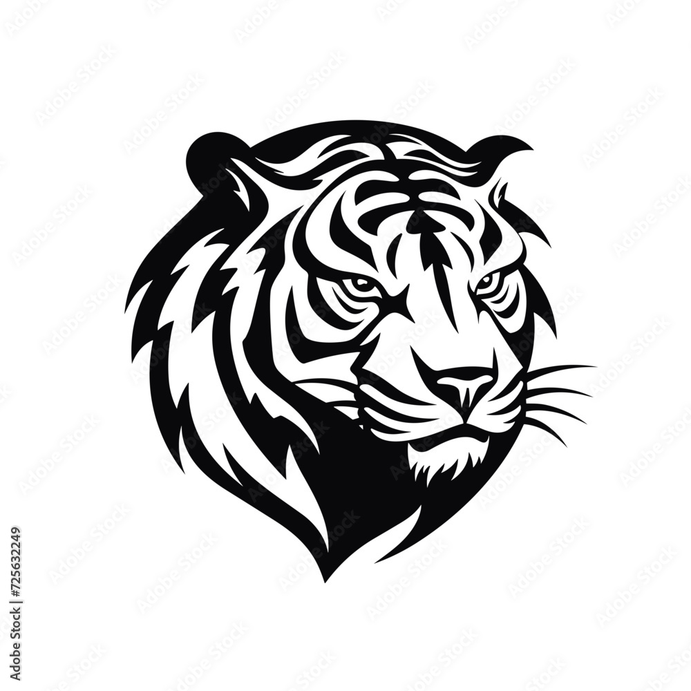 Obraz premium tiger head vector vector isolated logo silhouette best for your t-shirt