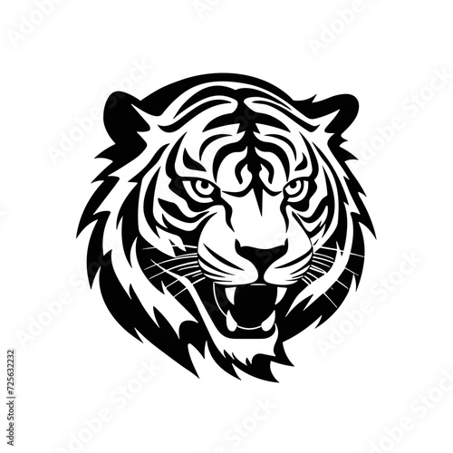 Fototapeta Naklejka Na Ścianę i Meble -  tiger head silhouette  vector isolated logo silhouette best for your t-shirt
