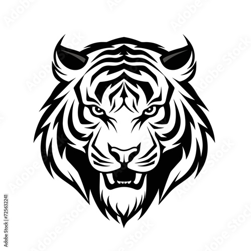 Fototapeta Naklejka Na Ścianę i Meble -  tiger head tattoo vector isolated logo silhouette best for your t-shirt