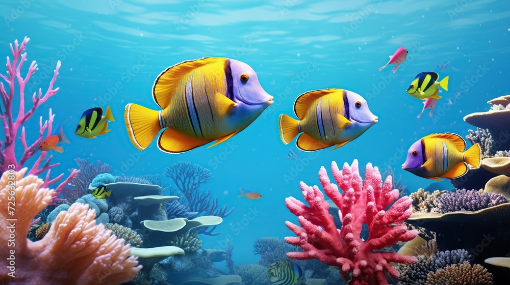 Fototapeta premium view of the underwater world, clear sea