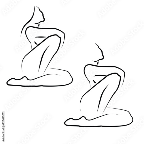 Collection woman in swimsuit or underwear. Vector design to advertise clothing brand, highlights, web design, promotion. Minimalistic hand drawn linear art. Beauty and fashion 5 4 9