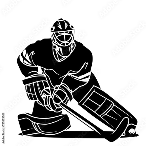 Goalie Hockey Logo Icon Goal Keeper vector illustration SVG Generative AI