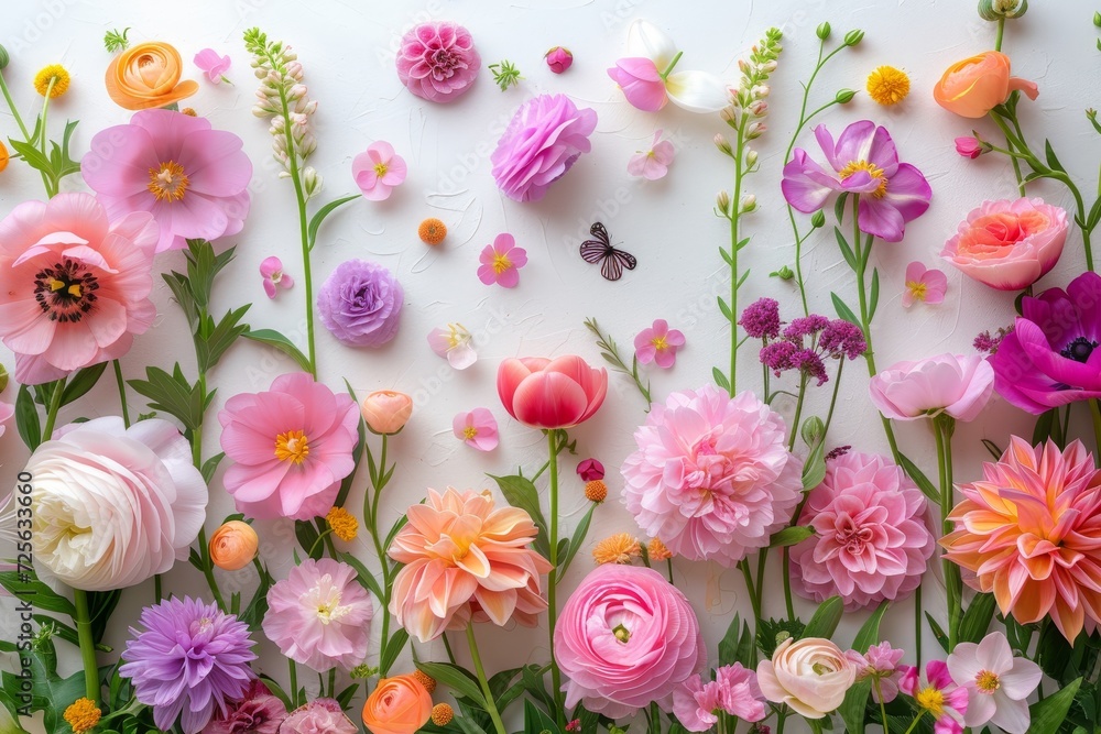 Floral colorful spring wedding wallpaper background