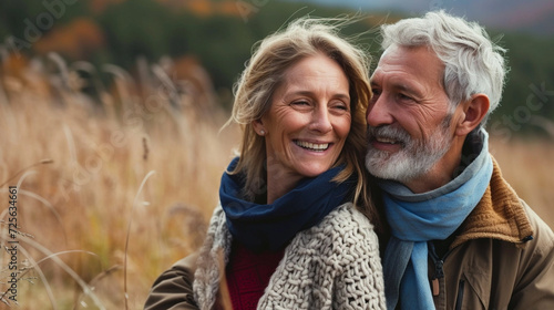 woman man outdoor senior couple happy lifestyle retirement together smiling love old nature
