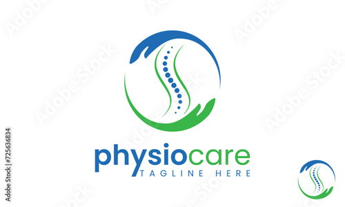 Physiotherapy Care Logo Design Template.