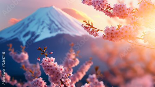 Japanese background with sakura blossom, spring concept. 
