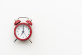 Time concept - website banner of a retro red alarm clock 