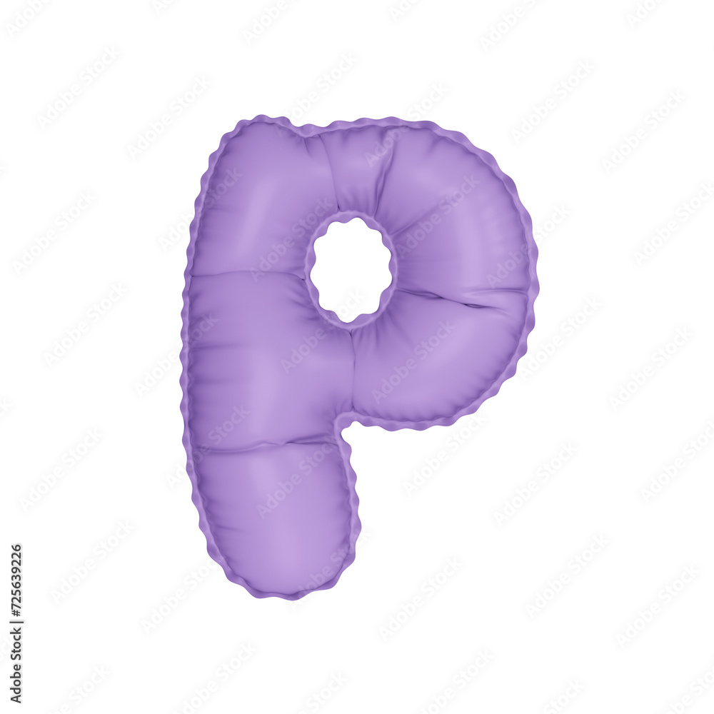 3D pastel lavender color helium balloon letter P 3D pastel lavender color helium balloon letter P