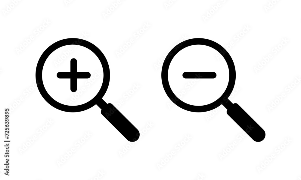 Magnifying glass with plus and minus symbol Magnifying glass with plus and minus symbol