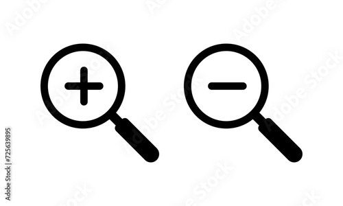 Magnifying glass with plus and minus symbol