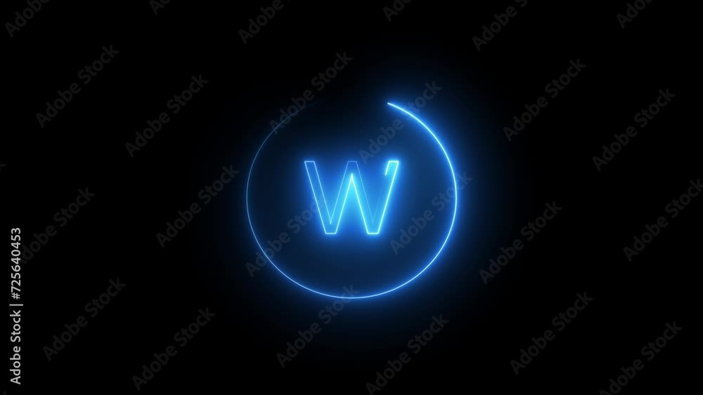 Animation of neon sign alphabet glowing with pink and blue light and black background. Animation of neon sign alphabet glowing with pink and blue light and black background.