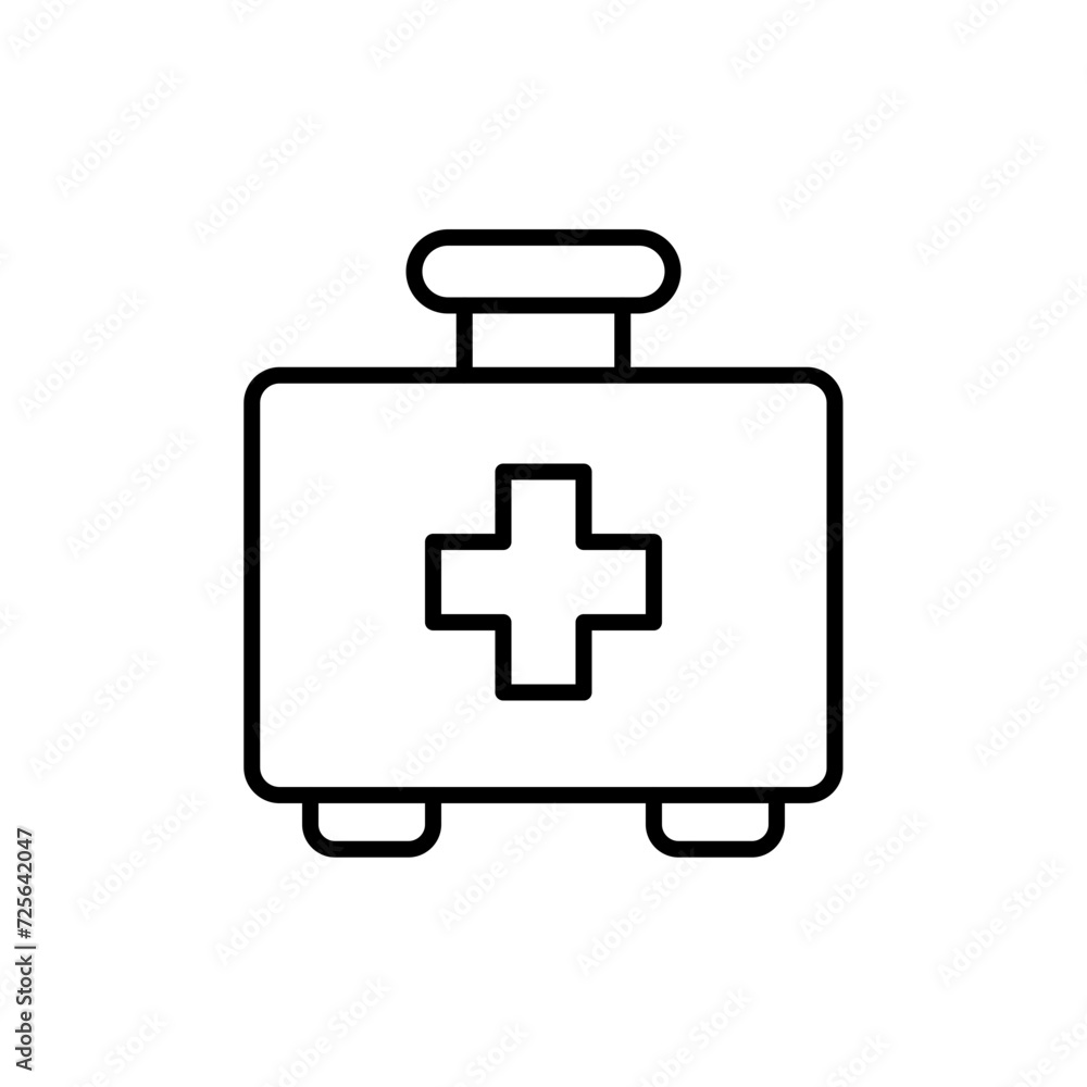 Obraz premium First aid kit outline icons, minimalist vector illustration ,simple transparent graphic element .Isolated on white background