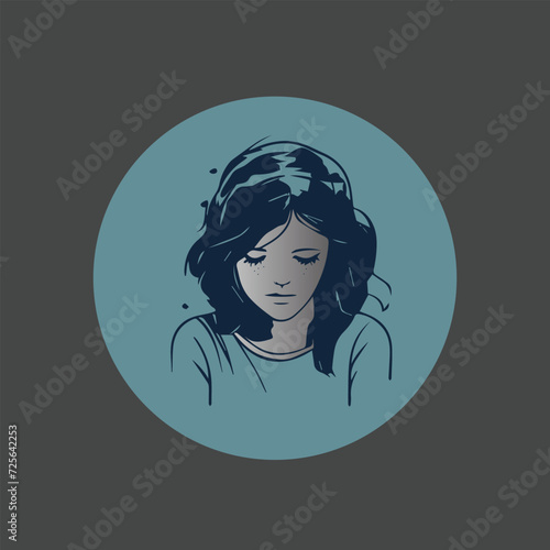Conceptual illustration of depression, Persistent feelings of sadness, hopelessness, and a lack of interest in activities.