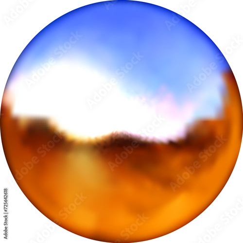 Shiny chrome ball is y2k or synthwave style. Isolated chrome ball, sign