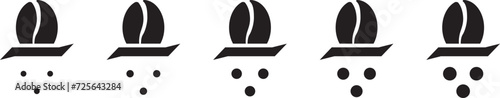 Coffee grain grind Size Grinding icon , Vector illustration