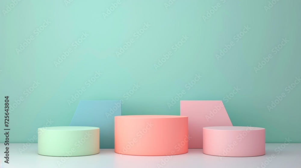 Display podium design for mock up and product presentation pastel color scene Display podium design for mock up and product presentation pastel color scene