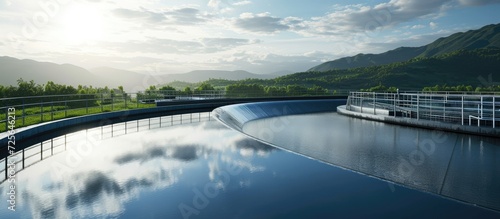 A tank that treats water with aeration for waste water. photo