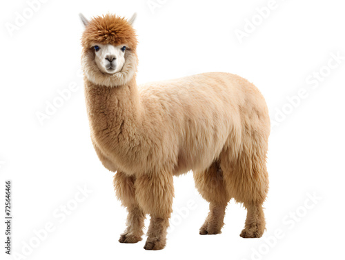 Adorable Alpaca, isolated on a transparent or white background