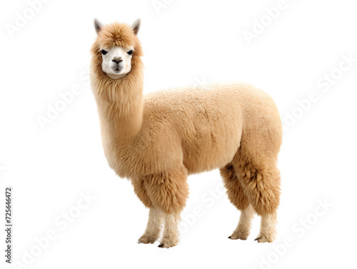 Adorable Alpaca, isolated on a transparent or white background