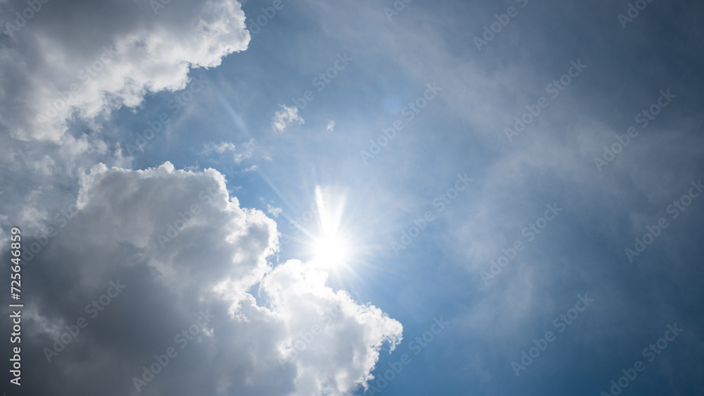 Fototapeta premium Cloudscape, Blue sky with white clouds