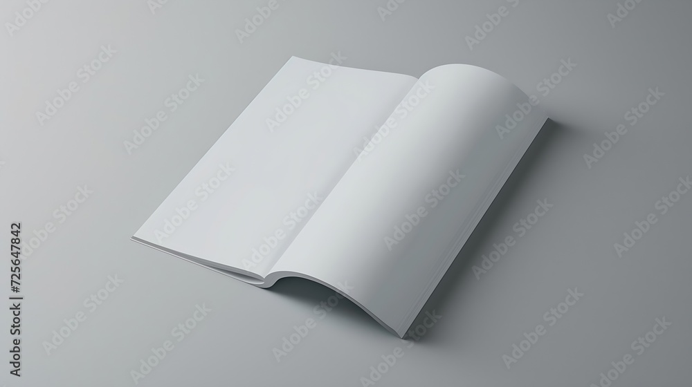 Generative AI : Blank portrait A4, US-Letter, brochure magazine isolated on gray background Generative AI : Blank portrait A4, US-Letter, brochure magazine isolated on gray background