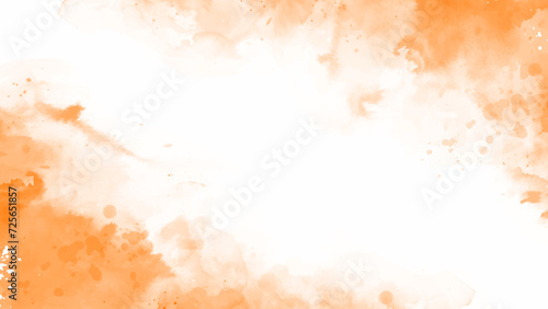 Abstract orange watercolor background. Orange water color splash texture. Grunge watercolour illustration