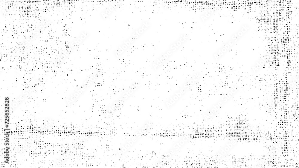 Black white grunge pattern. Dust texture background. Dark design background surface. Gray printing element. Subtle halftone texture overlay. Monochrome abstract splattered background.