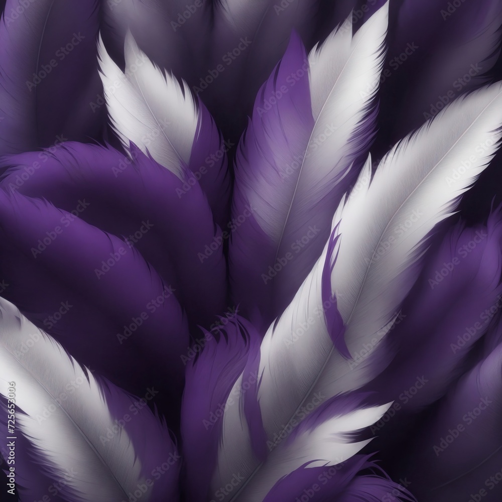 Fototapeta premium Stylish Gray and Purple Soft Feathers Background