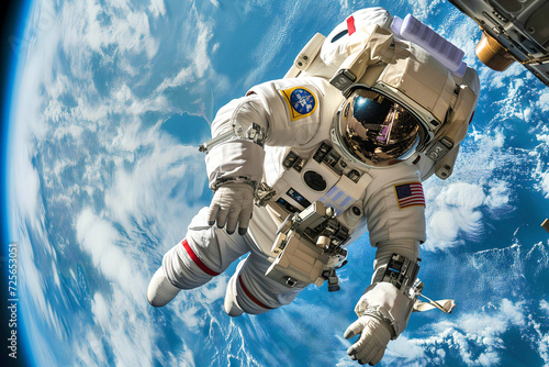 Wallpaper Mural Spacewalk Elegance Shot. Astronaut in spacesuit in zero gravity. International Day of Human Space Flight. Torontodigital.ca