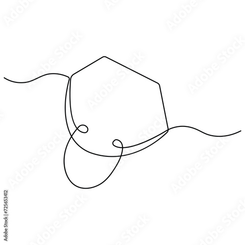  Continuous single line art drawing of mask icon and outline art vector illustration 