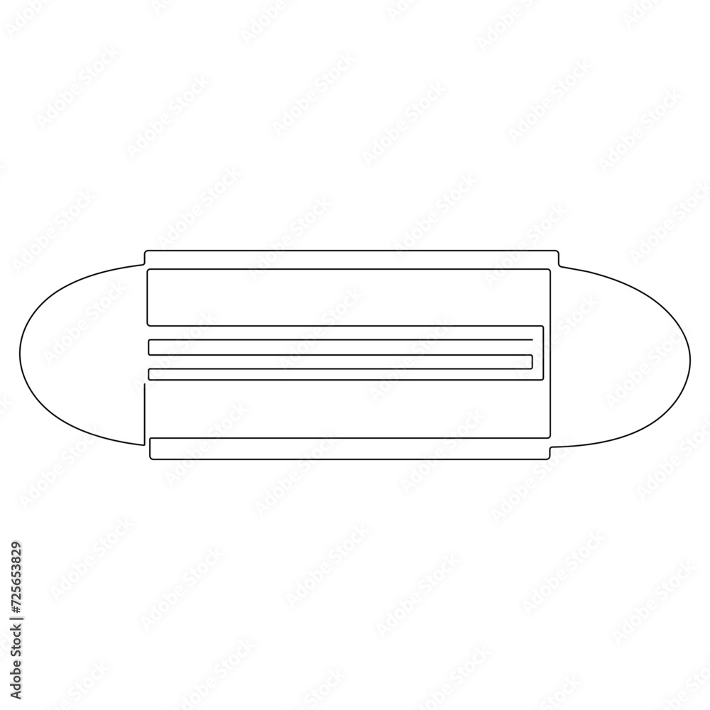 Continuous single line art drawing of mask icon and outline art vector illustration
Continuous single line art drawing of mask icon and outline art vector illustration