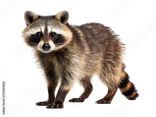 Mischievous Raccoon, isolated on a transparent or white background