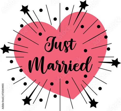 JUST MARRIED SVG VECTOR CUTFILE FOR CRICUT 