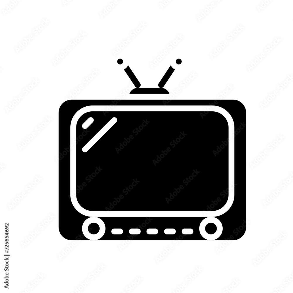 old television solid icon
