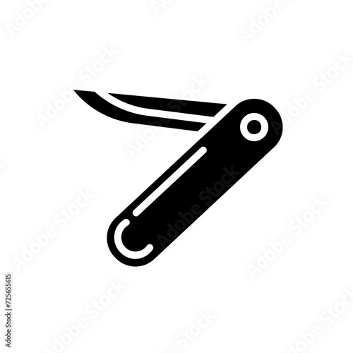  folding knife solid icon